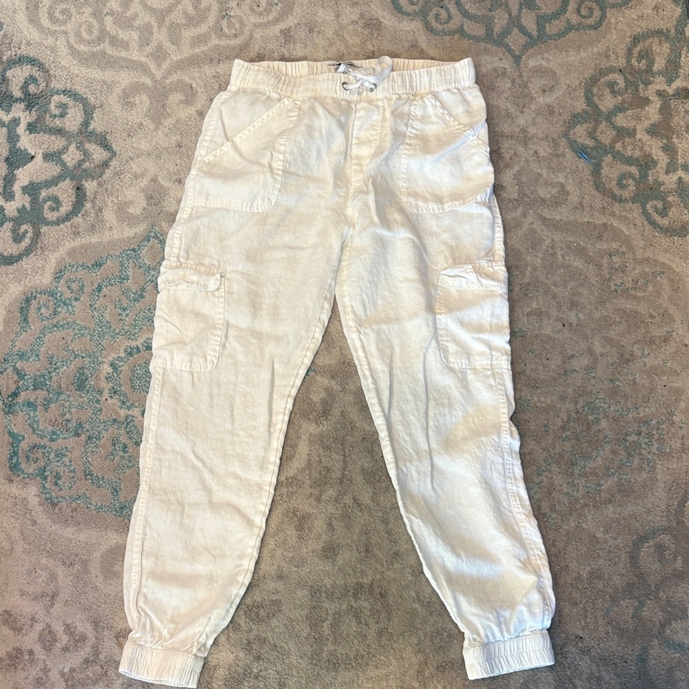 Nicole Miller White Linen Pants